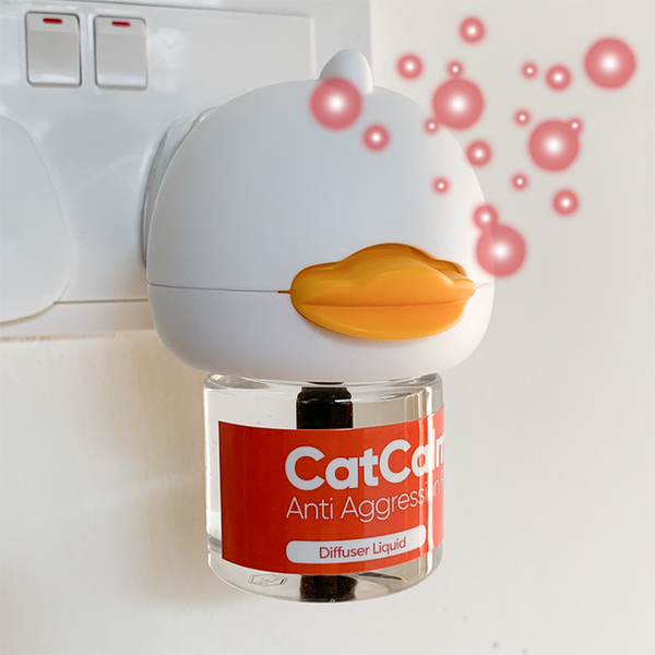 Plug the diffuser with CatCalm bottle into an outlet